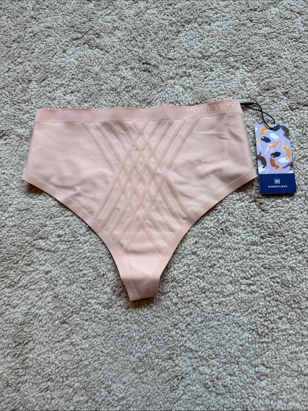 NWT Honeylove Silhouette Thong Rose Tan Size XS